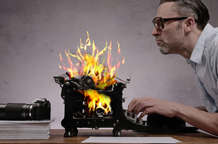 burning type writer